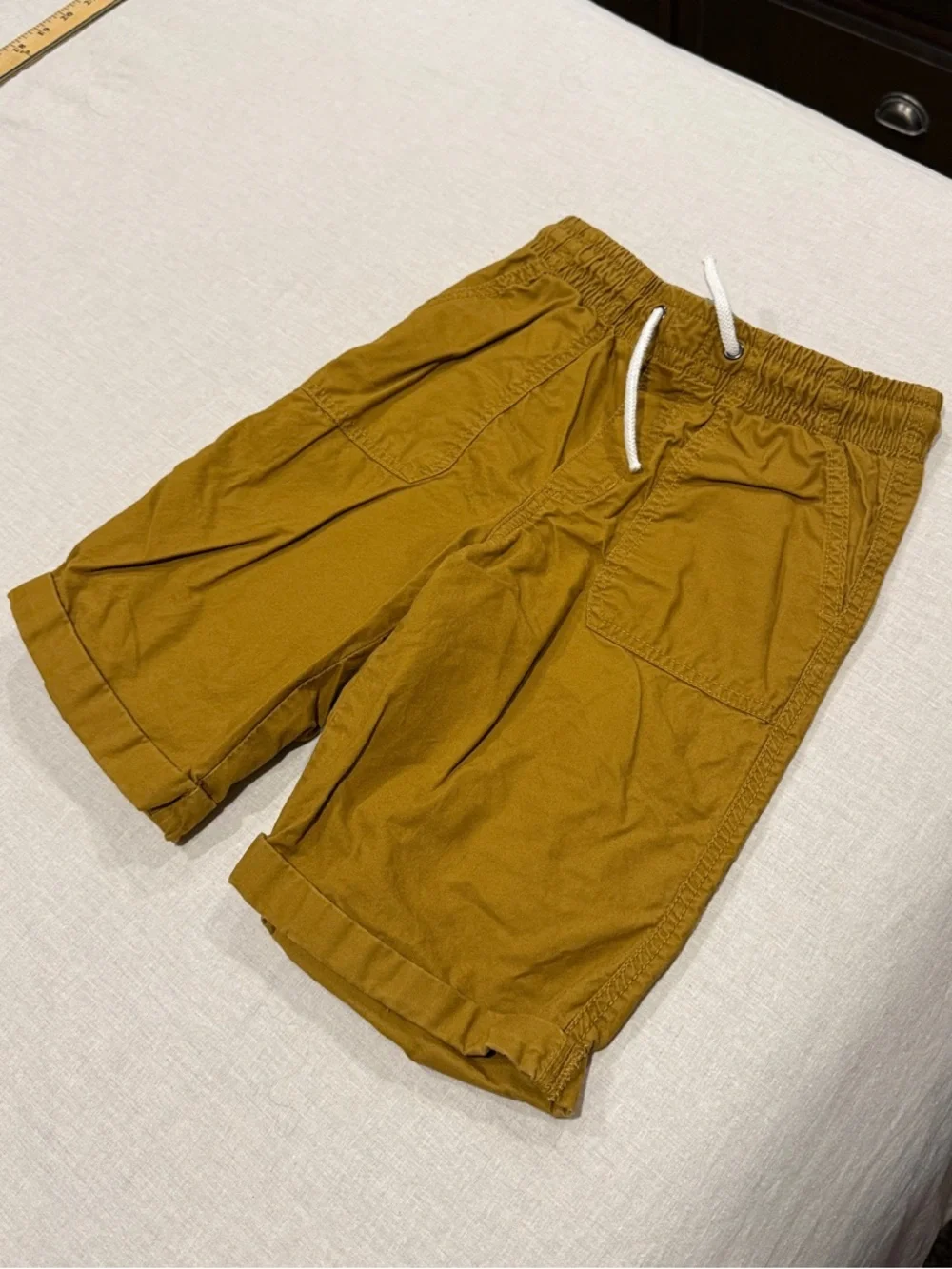 OshKosh B'gosh Mustard Drawstring Cuffed Shorts boys size 8